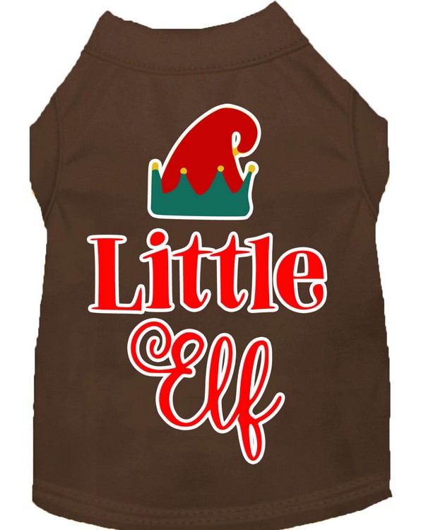 Little Elf Screen Print Dog Shirt Brown XXXL